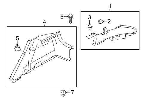 2019 Kia Rio Interior Trim - Quarter Panels Trim Assembly-Rear Pillar Diagram for 85850H9000BF3