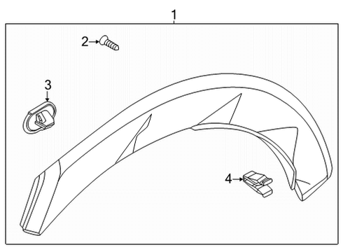 Exterior Trim - Quarter Panel GARNISH ASSY-QTR SIDE, RH Diagram for 87742GI000CA