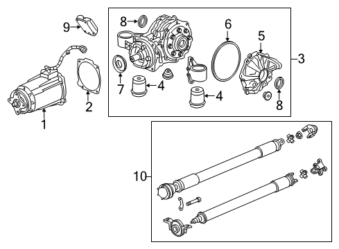 2012 Chevrolet Equinox Differential - Rear Flange, Transfer Case Rear Output Shaft Diagram for 19132948