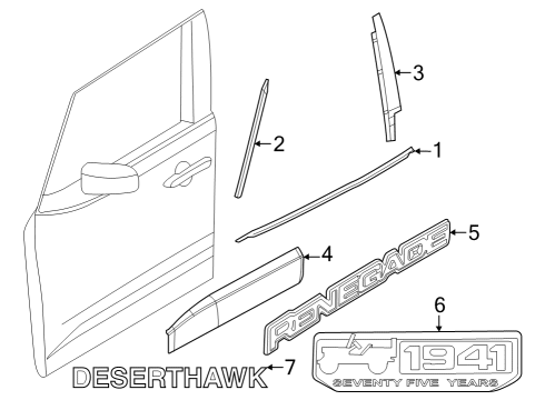 2015 Jeep Renegade Exterior Trim - Front Door WEATHERSTRIP-Front Door Belt Outer Diagram for 68256276AA