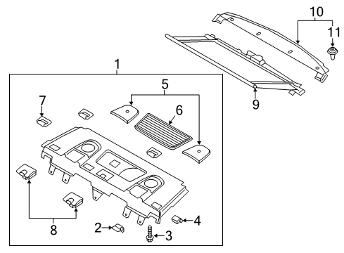 2013 Hyundai Azera Interior Trim - Rear Body Screw-Tapping Diagram for 8234527000