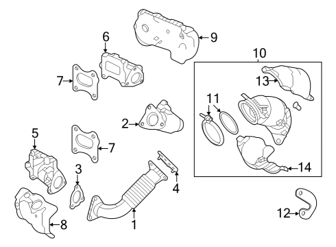 2022 Acura MDX Exhaust Manifold Bolt-Washer (10X25) Diagram for 90004PLC000