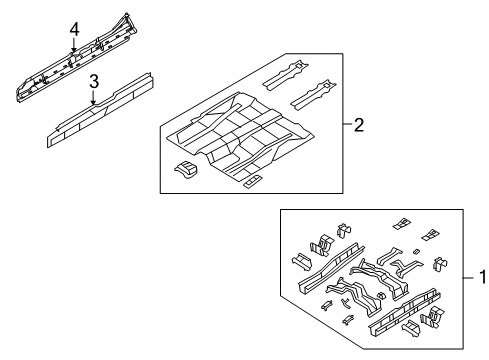 2010 Lincoln MKX Floor Front Floor Pan Diagram for 7T4Z7811141A