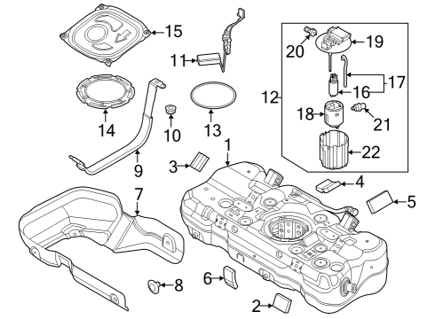 Fuel System Components Cover Assembly-Fuel Pump A/S Diagram for 31107BY000