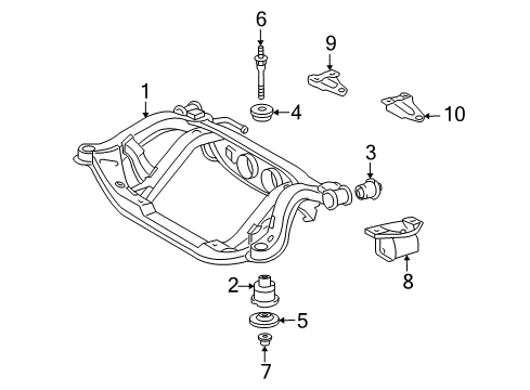 2006 Lexus RX400h Suspension Mounting - Rear Member Sub-Assy, Rear Suspension Diagram for 5120648050