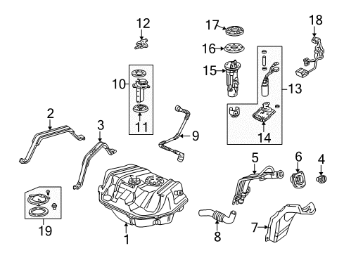 2000 Honda Accord Filters Pipe, Fuel Filler Diagram for 17660S84A01