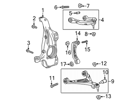 1989 Ford Aerostar Front Suspension Components, Lower Control Arm, Upper Control Arm, Ride Control, Stabilizer Bar Bolt/Screw-Front Brake Caliper Diagram for 18026702