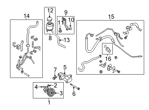 2016 Infiniti Q70 P/S Pump & Hoses, Steering Gear & Linkage Seal-O-Ring Diagram for 49176JK00A