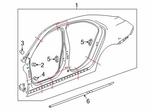 2013 Chevrolet Malibu Uniside Lower Weatherstrip Diagram for 25911895