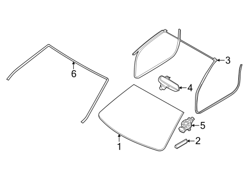 Glass - Windshield SEALING WINDSHIELD PANEL Diagram for 51358739174