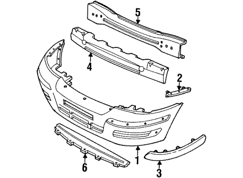2000 Ford Windstar Front Bumper Impact Bar Diagram for 3F2Z17757AA