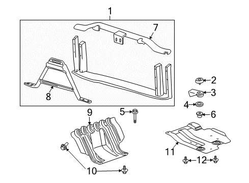 2011 GMC Yukon XL 2500 Radiator Support Upper Tie Bar Diagram for 25870919