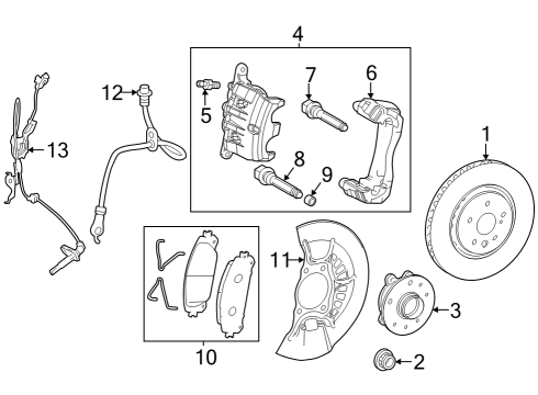 Front Brakes Caliper Support Bolt Diagram for 9010512401