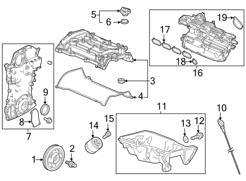 1996 Ford Aspire Engine Parts, Mounts, Cylinder Head & Valves, Camshaft & Timing, Variable Valve Timing, Oil Pan, Oil Pump, Balance Shafts, Crankshaft & Bearings, Pistons, Rings & Bearings CAMSHAFT, IN Diagram for 1411064BA00