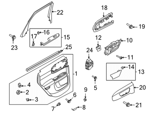 2021 Ford Bronco Sport Rear Door HANDLE ASY - DOOR - INNER Diagram for LJ6Z5822601C