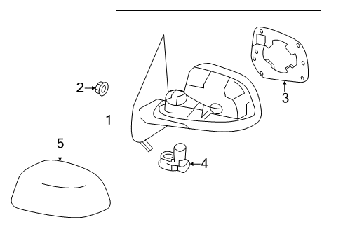 2013 Nissan Versa Outside Mirrors Mirror Assembly-Door, RH Diagram for 963013AN5B