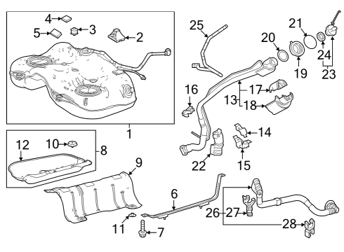 2020 Toyota Camry Fuel Tank Tank Shield Clip Diagram for 7751206060
