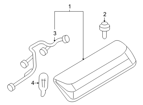 2010 Ford Explorer Sport Trac Bulbs High Mount Lamp Diagram for 7L3Z13A613B