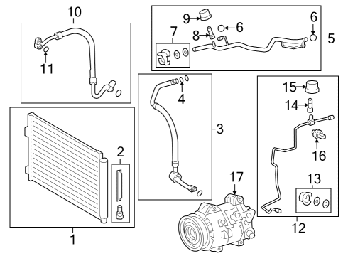 Condenser, Compressor & Lines Condenser Assembly Diagram for 884A00E010
