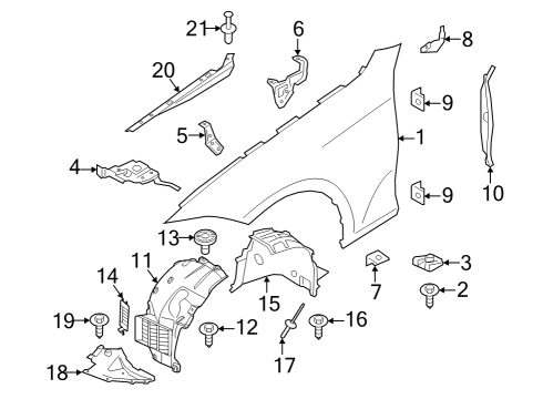 Fender & Components SEALING SIDE PANEL, LEFT Diagram for 51767486825