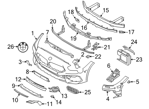 2020 BMW Z4 Front Bumper Hex Bolt Diagram for 07149905728