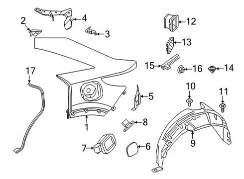 Quarter Panel & Components WEATHERSTRIP Assembly-Body Side, RH Diagram for 828365NA0B