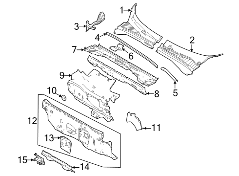 Cowl REINFMNT-Dash Lower Diagram for 68200698AA