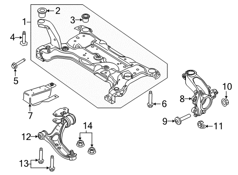 2017 Ford C-Max Front Suspension Components, Lower Control Arm, Stabilizer Bar Bracket Diagram for CV6Z5A041A