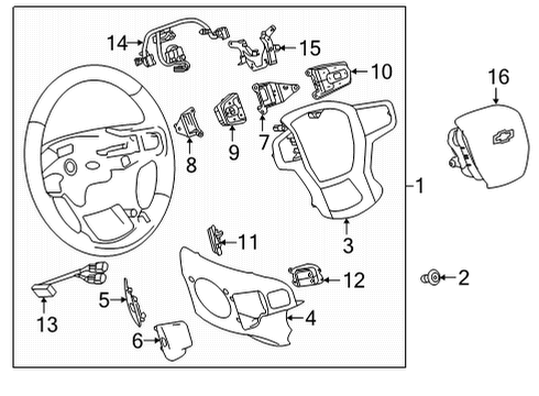 2022 Chevrolet Silverado 3500 HD Steering Column & Wheel, Steering Gear & Linkage Trim Cover Diagram for 84535704