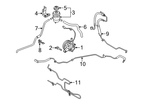 2013 Kia Sorento P/S Pump & Hoses, Steering Gear & Linkage Hose-Return Diagram for 575622P100