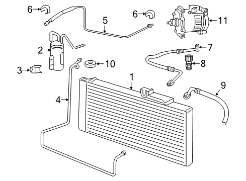2007 Dodge Ram 1500 A/C Condenser, Compressor & Lines PULLEY-A/C Compressor Diagram for 5189277AA