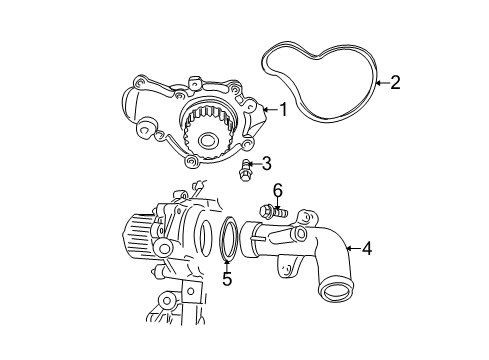 2008 Chrysler PT Cruiser Water Pump Tube-Water Inlet Diagram for 4621491AB