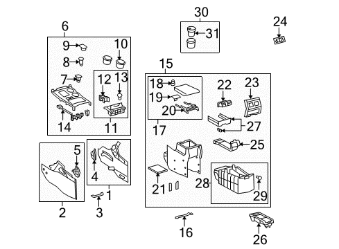 2009 Toyota Highlander Console Holder Diagram for 5563048140C0