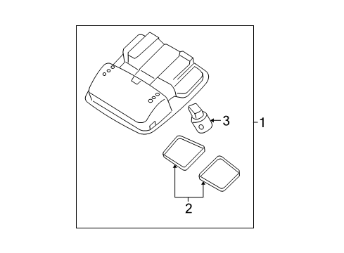 2007 Hyundai Accent Overhead Console Overhead Console Lamp Assembly Diagram for 928001E200OR