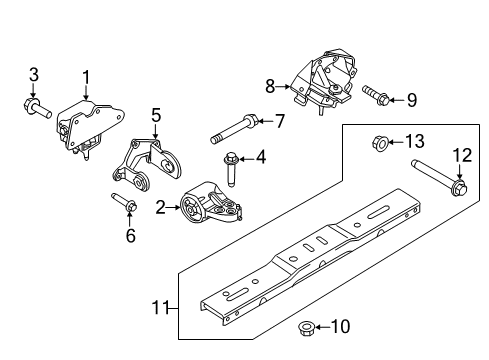 2011 Ford F-150 Engine & Trans Mounting Mount Bracket Diagram for BL3Z6038F