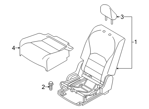 2021 Infiniti QX50 Rear Seat Components Cushion Assy-Rear Seat, RH Diagram for 883005NB8C