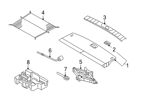 2010 Hyundai Veracruz Interior Trim - Rear Body Net Assembly-Luggage Floor Diagram for 857203J100
