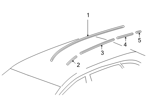 2008 Saturn Vue Exterior Trim - Roof Roof Molding Diagram for 96660623