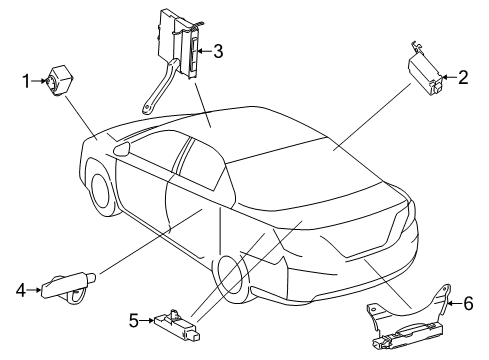 2016 Toyota Avalon Keyless Entry Components Antenna Diagram for 899A006010