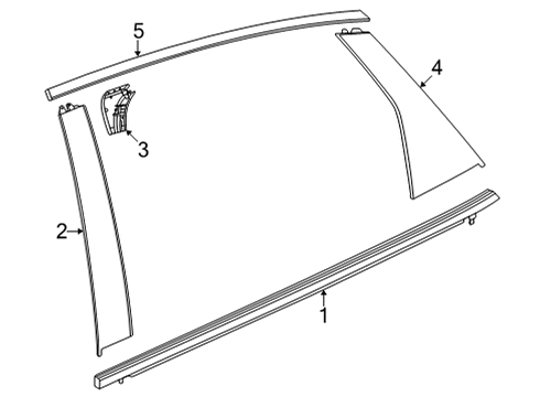 Exterior Trim - Rear Door GARNISH, R- RR Diagram for 72721T20A01