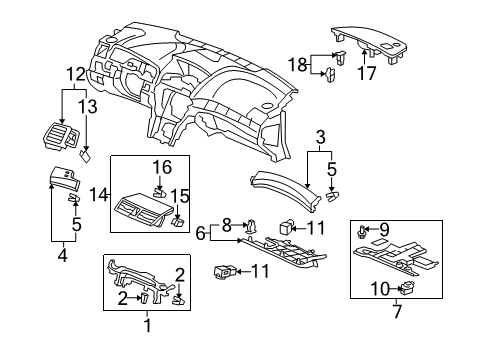 2010 Acura TL Cluster & Switches, Instrument Panel Lock, Lid (Black) Diagram for 83113SV4003YC