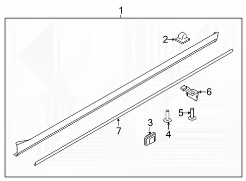 2021 Kia Sorento Exterior Trim - Pillars Strip-Side SILL Fr M Diagram for 87779P2000