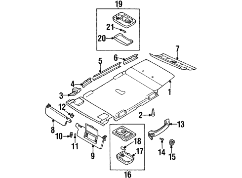 2001 Isuzu Rodeo Interior Trim - Roof Hook, L. Coat Hanger *NH11* (LIGHT GRAY) Diagram for 8971573421