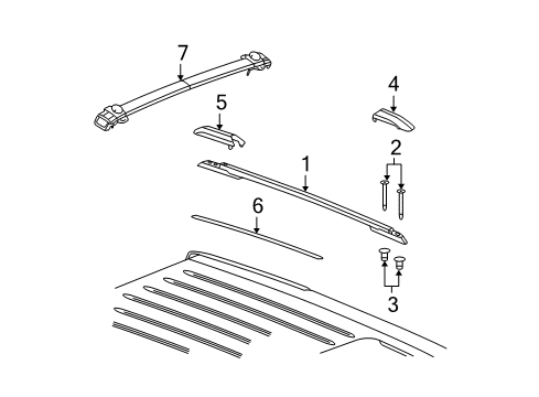 2006 Jeep Grand Cherokee Luggage Carrier Cover-Luggage Rack Diagram for 55394344AB