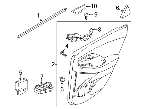 2018 Hyundai Elantra GT Rear Door Weatherstrip-Rear Door Belt Inside RH Diagram for 83241G3000