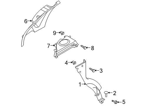 2010 Chevrolet Aveo5 Interior Trim - Quarter Panels Shelf Extension Diagram for 95999805