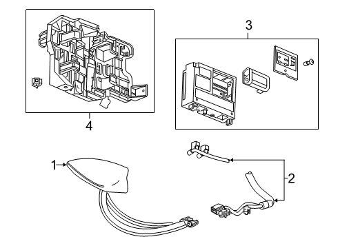 2020 GMC Acadia Antenna & Radio Antenna Base Diagram for 84258192