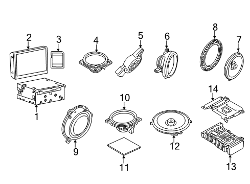 2014 Infiniti Q50 Global Positioning System Speaker Unit Diagram for 281554GA0A