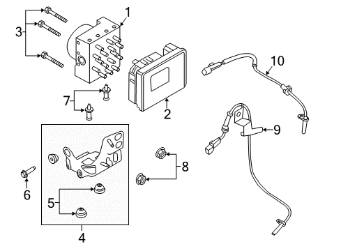 2017 Lincoln MKZ ABS Components ABS Control Unit Diagram for HG9Z2C219K
