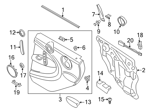 2016 Mini Cooper Countryman Interior Trim - Rear Door Spring Clip Diagram for 51353448469